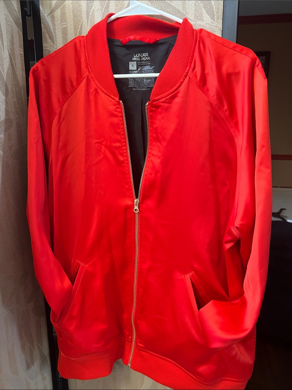 BAGGU/Lunar New Year Bright Red Bomber Jacket